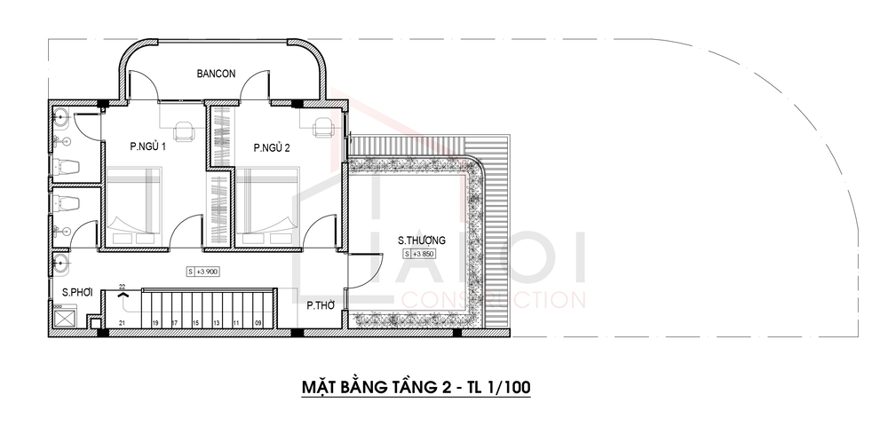 công năng tầng 2 Dat’s House