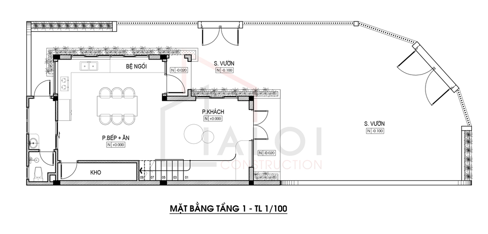 công năng tầng 1 Dat’s House