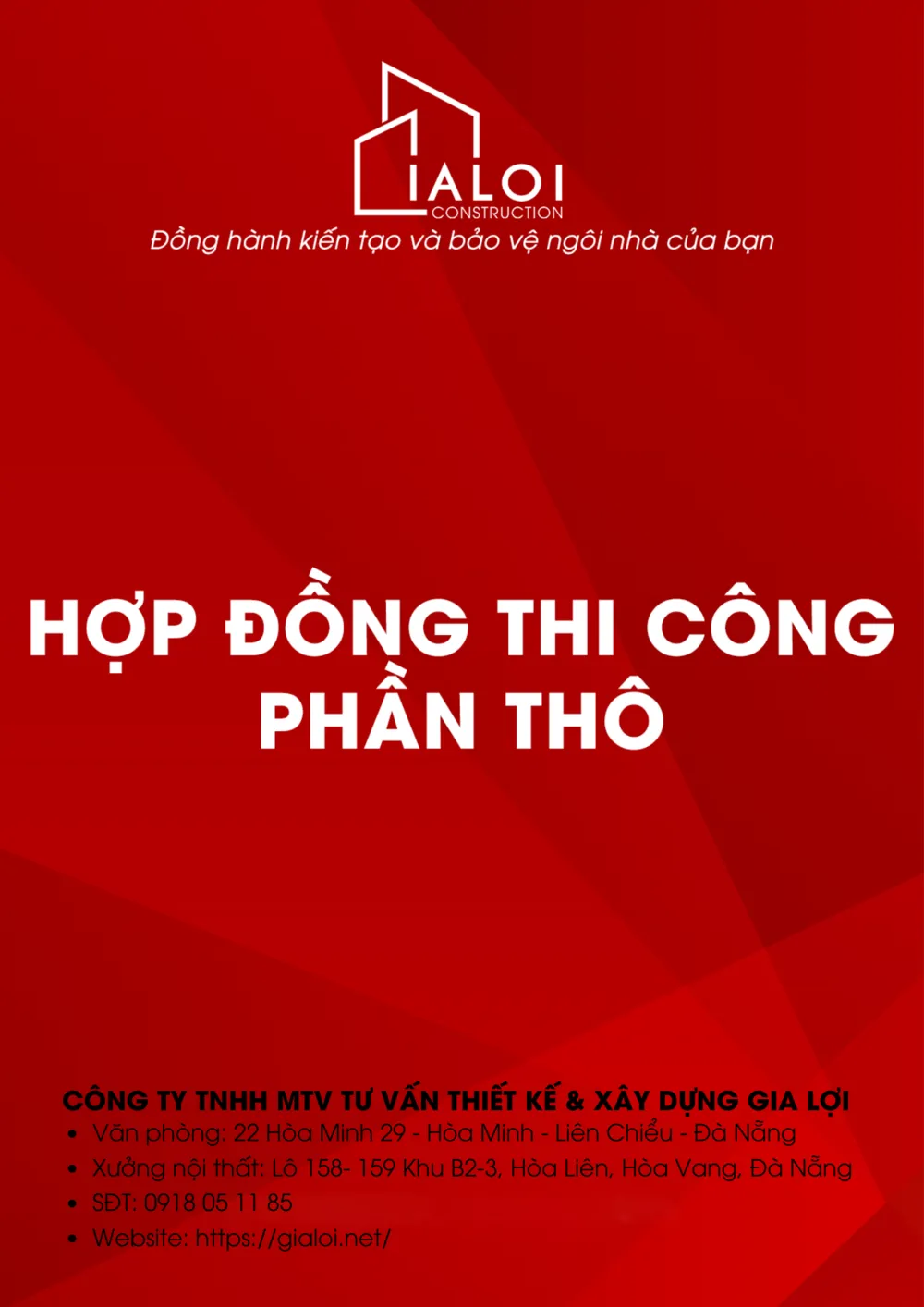 hợp đồng thi công phần thô gia lợi