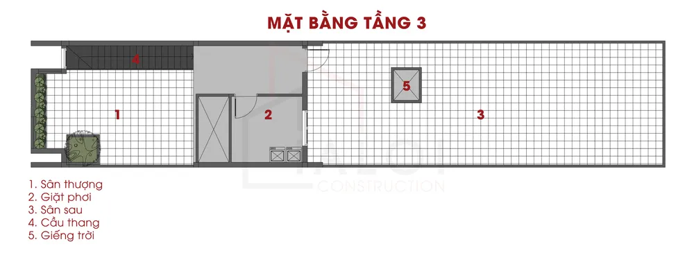 mặt bằng tầng 3 T's House 