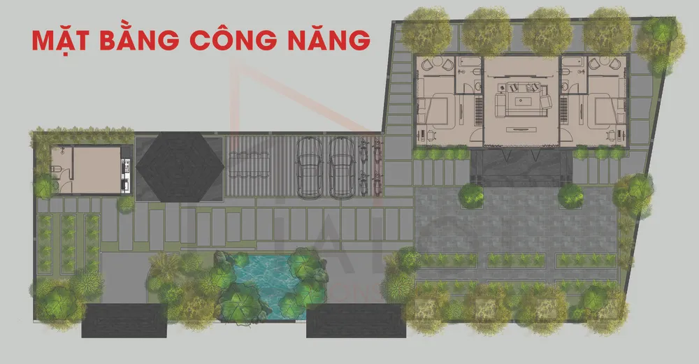 mặt bằng villa cấp 4