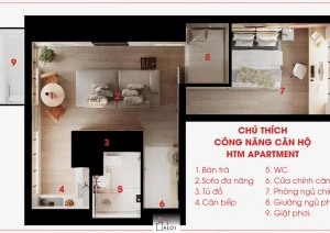 view tổng nội thất căn hộ HTM Apartment